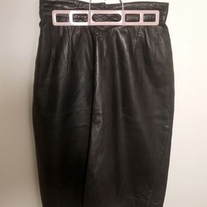 Vintage real leather pencil skirt